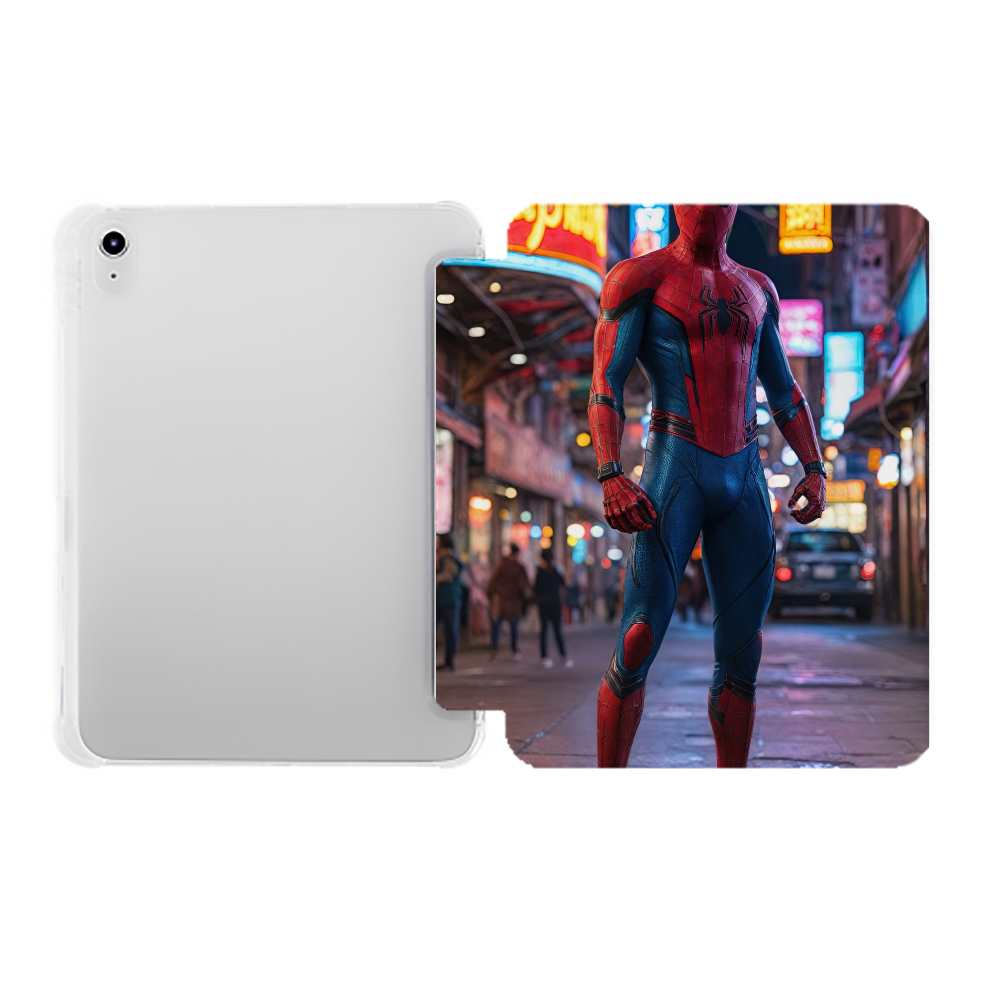 （画像用） Spider Man スパイダーマン IPad ケース ペン収納付き 三つ折りスタンド PUレザー×シリコン 対応機種9.5/10.5/10.9インチ